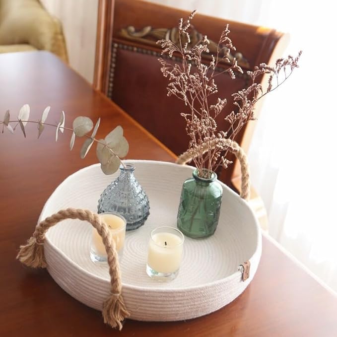 Image of Handmade Basket for Living Room & Entryway, Multi-Purpose Organizer, Set of 1