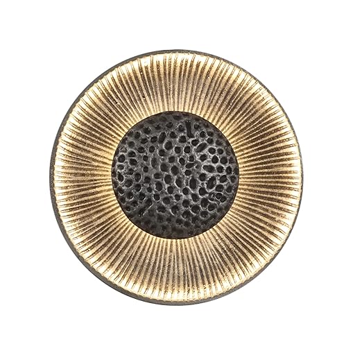 Image of Decorative Round Flower Wall Light - Antique Silver Finish, Handcrafted