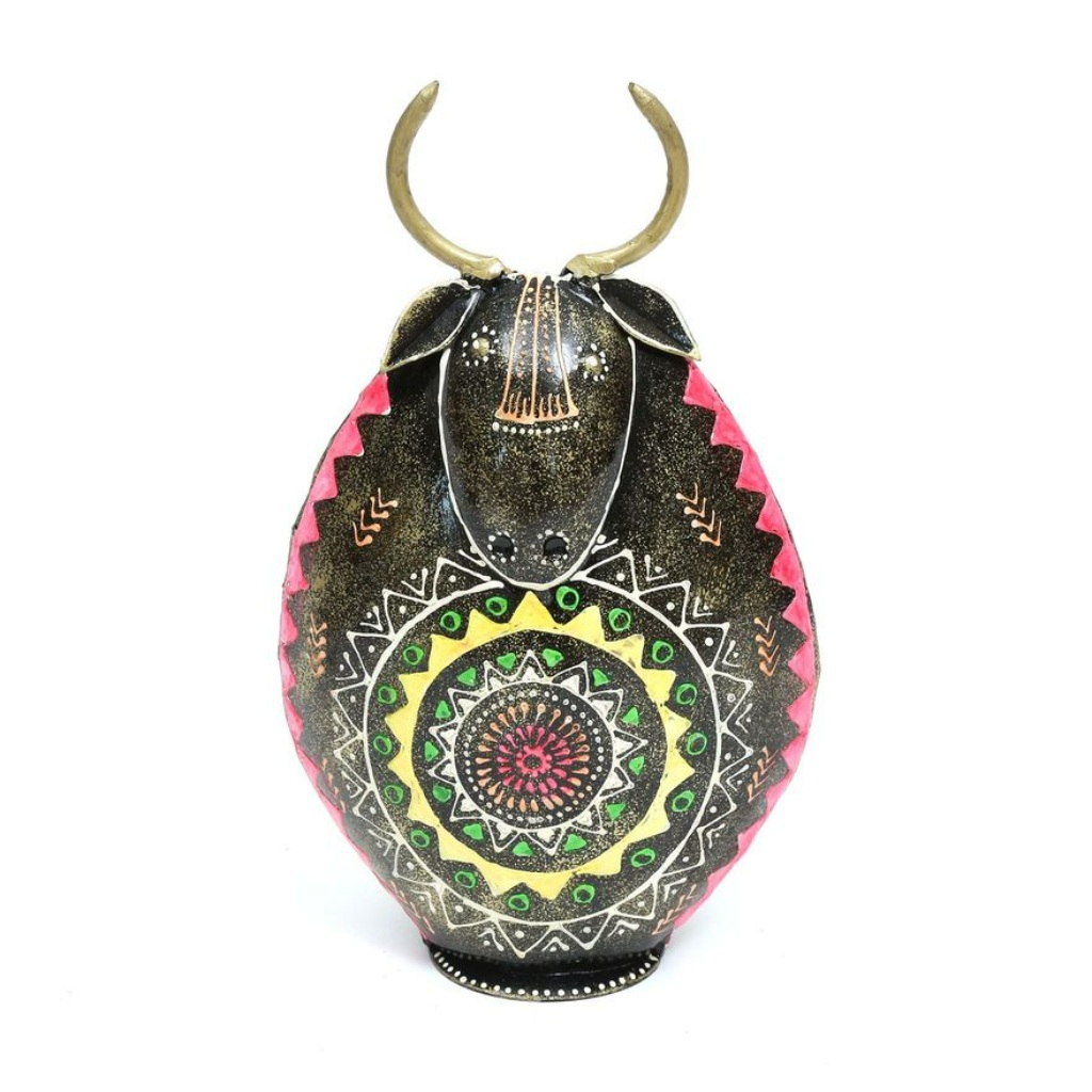 Image of Brown Wrought Iron Animal Figurine - Multicolor, Painted Finish