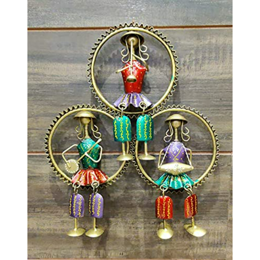 Image of Ring Hanging Musician Doll Set of 3 - Eclectic Wall Decor