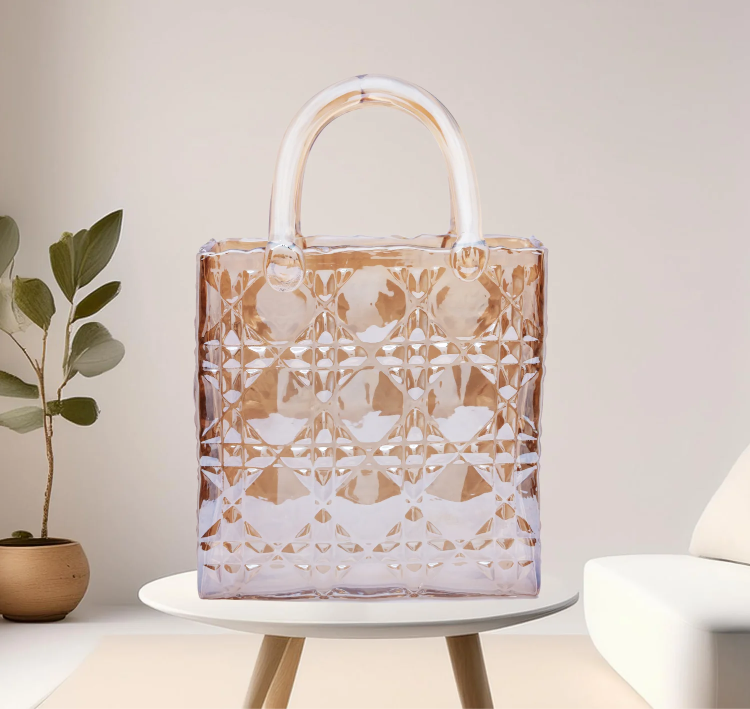 Image of Glass Tote Bag Vase – Rectangle