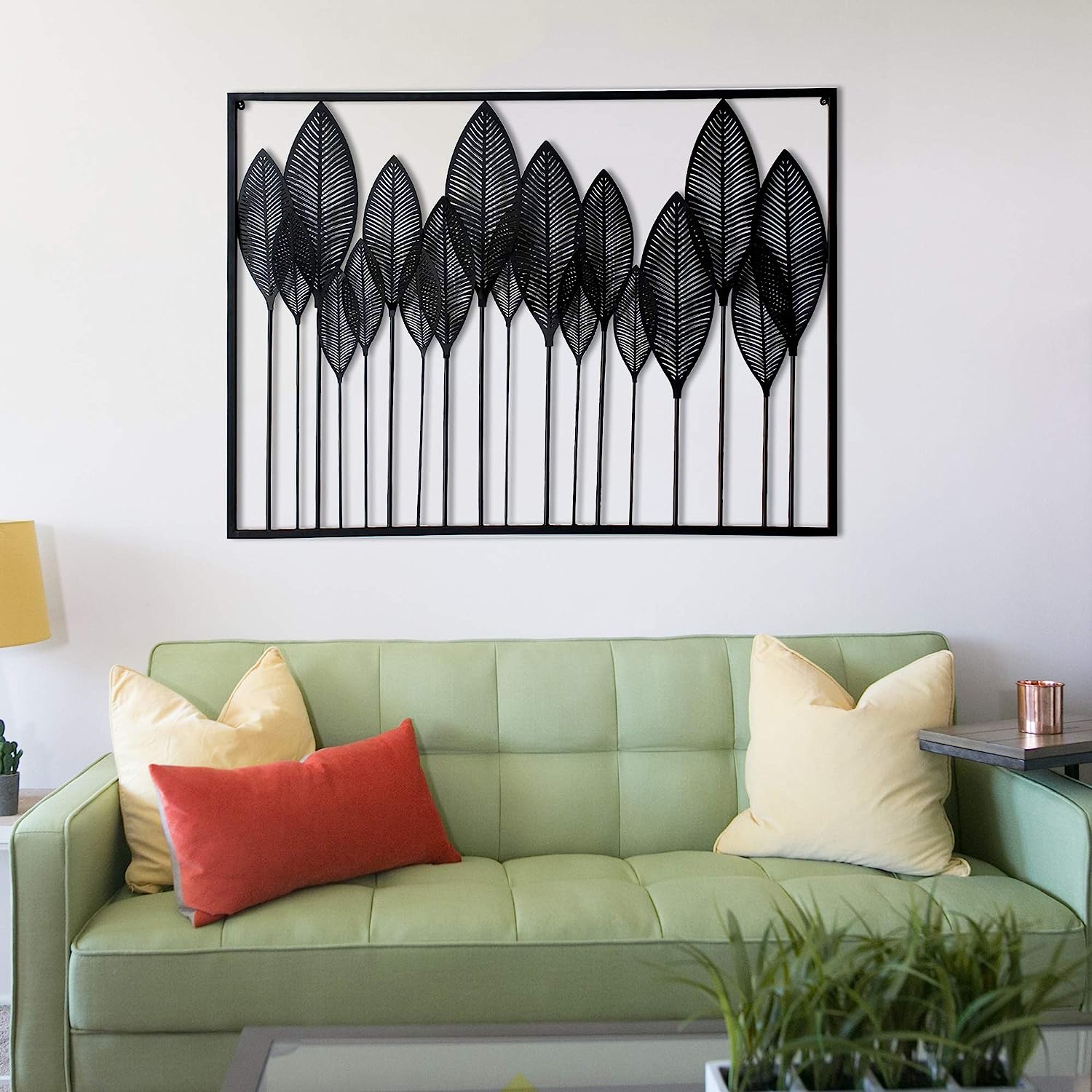 Image of Wooden 3D Leaf Wall Art Panel – Black, Unique Wall Hanging for Living Room & Office