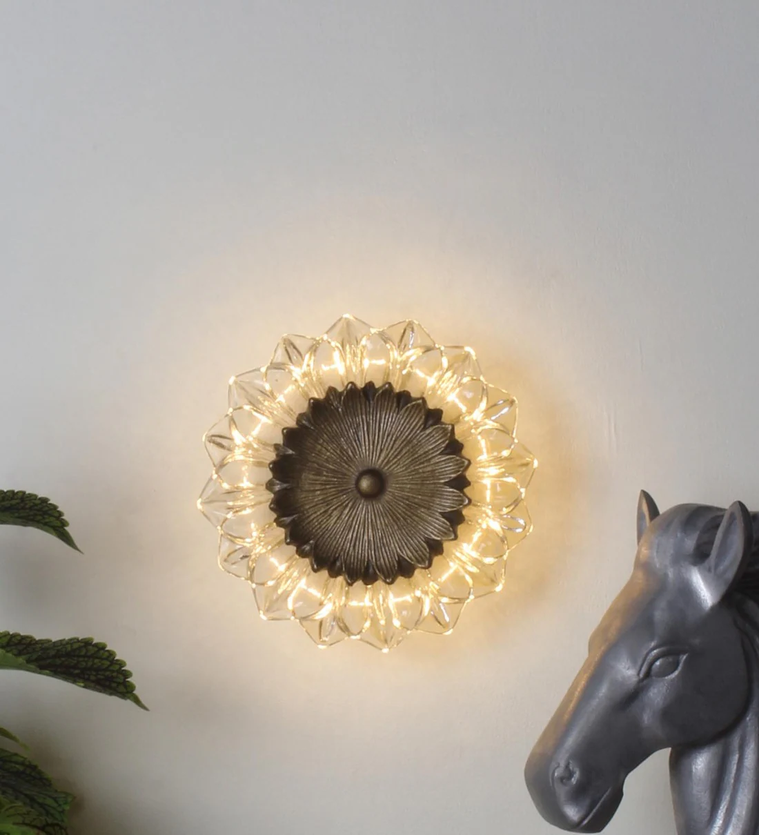 Image of Gold Metal Wall Sconce with Clear Glass Shade – Modern Uplight