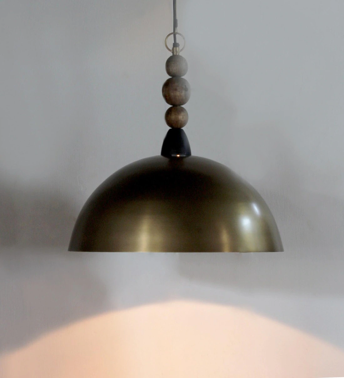 Image of Melba Metal Dome Hanging Light – Antique Brass