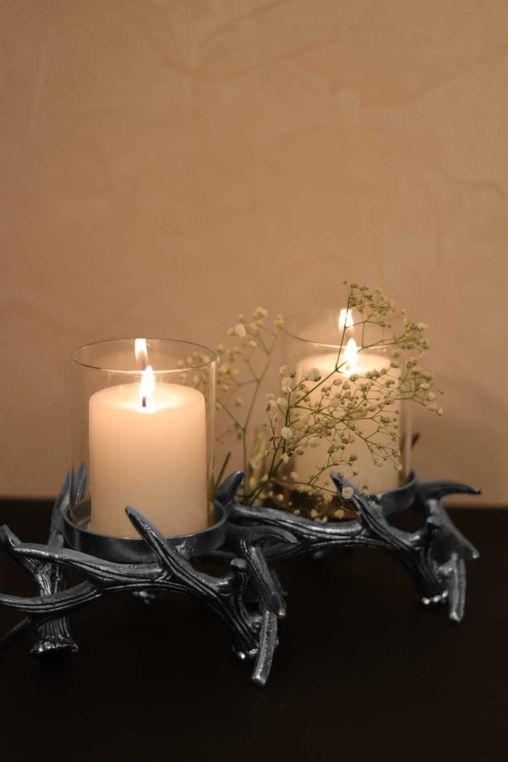 Image of Two Light Branch Candle holder in nickle
