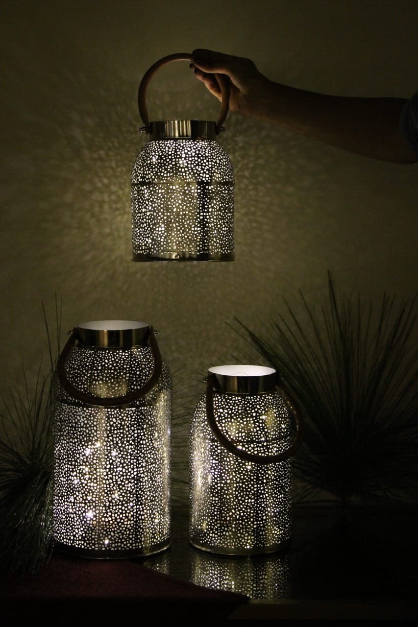 Image of Mehak Lantern – Iron & Brass Frame with Glass Panels