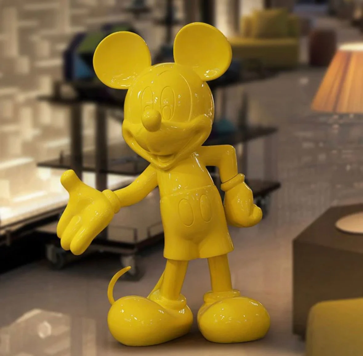 Image of Mickey Solid Artifact – Black & Yellow Decorative Sculpture