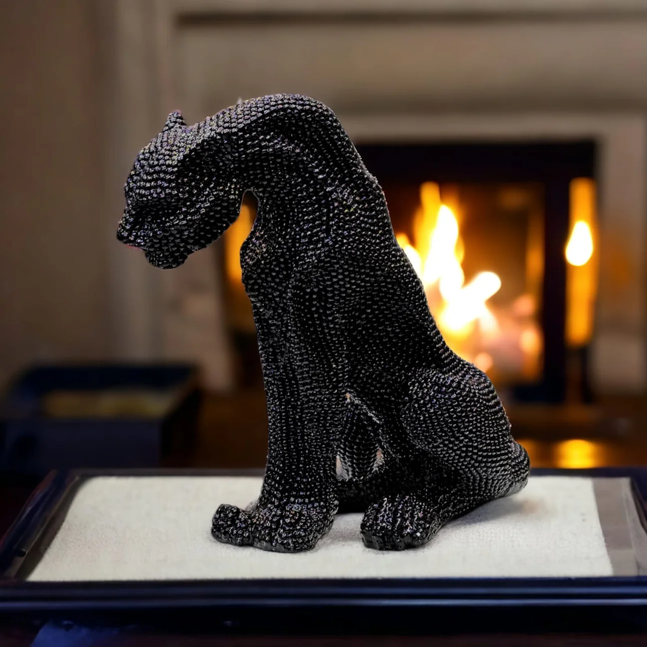 Image of Dot Cheetah XL – Black & Gold – Modern Art Décor Sculpture