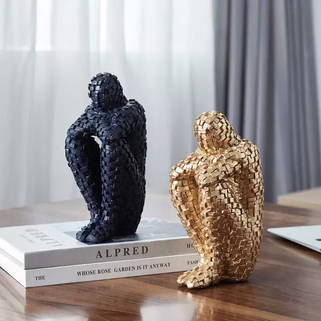 Image of Dreamy Small Artifact – Black, Red, White & Gold – Contemporary Décor Sculpture