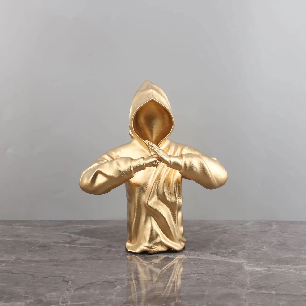 Image of Kung Fu Artifact – Black, White & Gold Decorative Sculpture